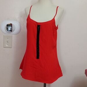 Kardashian Kollection Womens Red and Black Studded Sleeveless Tank Top sz S